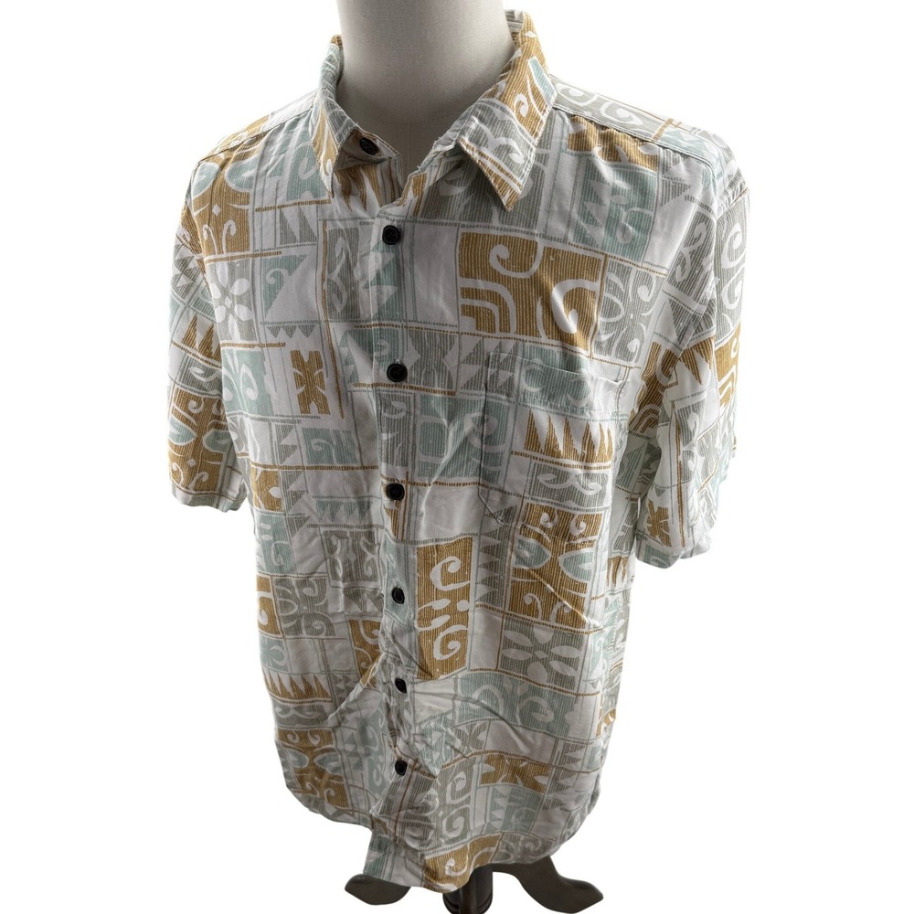 Quiksilver Waterman Collection Mens‎ Comfort Fit Geometric Shirt XLarge